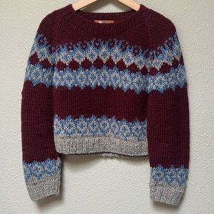 Vintage Bulldog wool argyle sweater